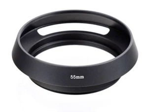 55mm Metal Tilted Vented Lens Hood for Cameras & Lenses 55mm Thread - UK SELLER - Picture 1 of 6