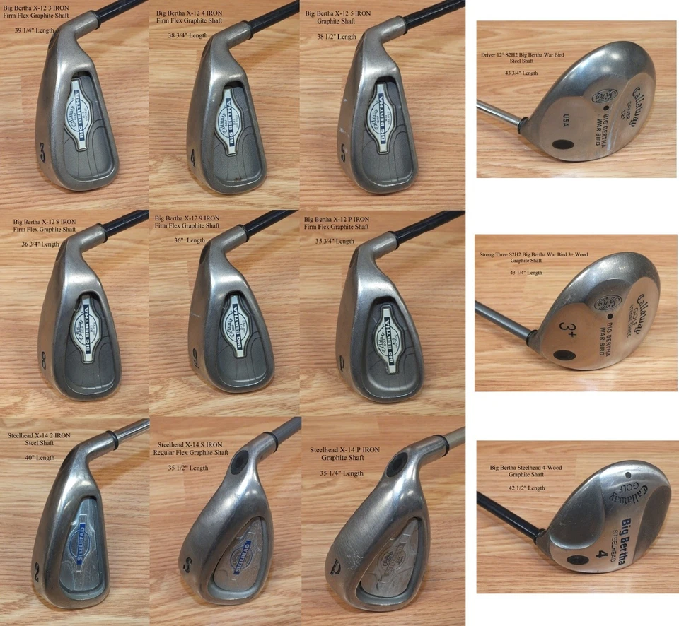 CHOICE OF Callaway Big Bertha X-12/ Steelhead X-14/ S2H2 Iron or Wood Golf Clubs - Image 1 of 1