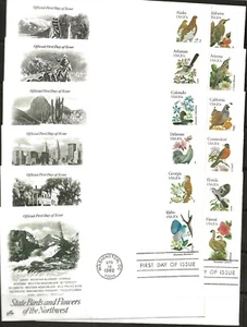 US Scott #1953-2002, First Day Covers 4/14/82 Washington Single Birds Flowers - Picture 1 of 5