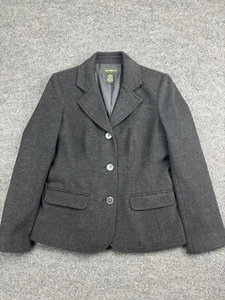 Eddie Bauer Wool Angora Jacket Women's Petite Small Gray Blazer Single Breasted - Picture 1 of 6