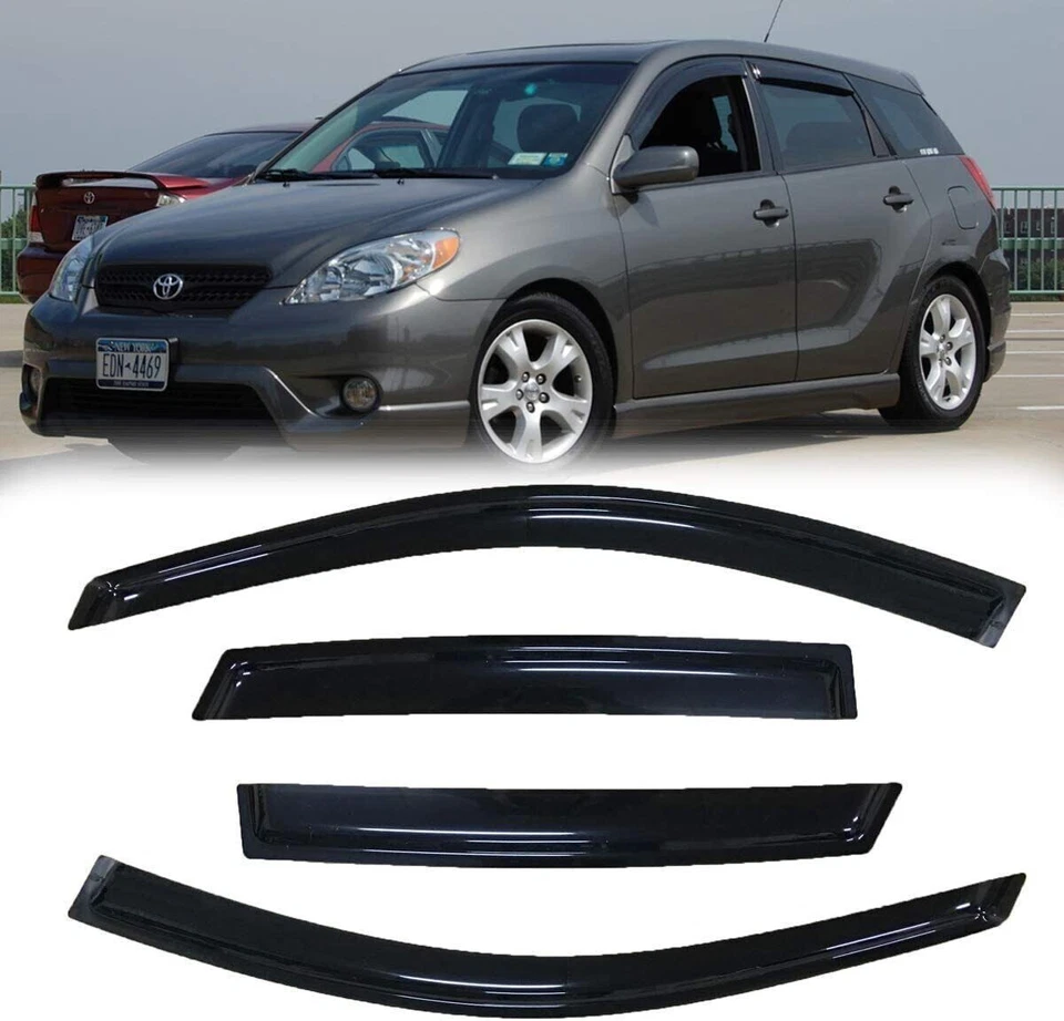 4pcs Wind Deflector Window Visors fit for 2003-2008 Pontiac Vibe/Toyota Matrix Foto 1 de 4