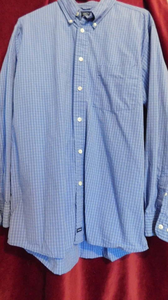 Structure Casual/Dress Long Sleeve L Blue/White Check Cotton Good Condition - Image 1 of 1