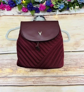 Vanessa Williams Women’s Maroon Quilted Logo Drawstring Backpack NWT - Picture 1 of 21