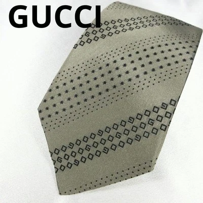 New Unused Gucci Neck Tie Wide Gold Striped 100%Silk Made in Italy - Image 1 of 4