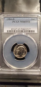 Beauty! 1984-D PCGS MS65FB Roosevelt Dime - Picture 1 of 2