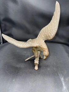 Vintage Cast Brass Bald Eagle on a Branch Sculpture Statue Gorgeous Patina - Picture 1 of 17