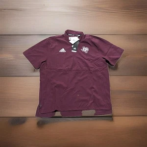 Adidas Texas AM Shirt 1/4 Zip NCAA FOOTBALL/Golf Maroon Pullover Windbreaker - Picture 1 of 8