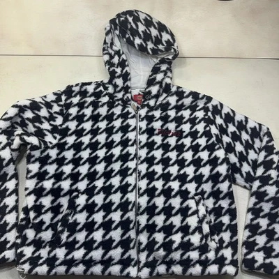Dickies Juniors Sherpa Cropped Zip Front Jacket Black White Houndstooth XL - Image 1 of 4