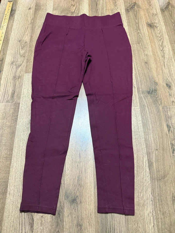 Calça Seven7, Feminina Tamanho Grande, Roxa, Leggings, Puxador, Tornozelo, Cintura Média - Imagem 1 de 4