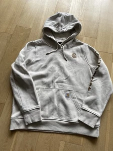 Carhartt Hoodie Womens Size LARGE - White / Brown - Relaxed Fit - Used - Picture 1 of 3