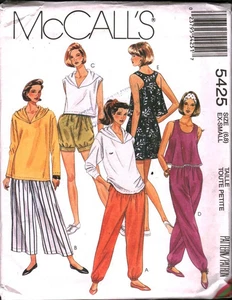 5425 Vintage McCalls SEWING Pattern 1990s Misses Top Pants Three Lengths XS OOP - Picture 1 of 2