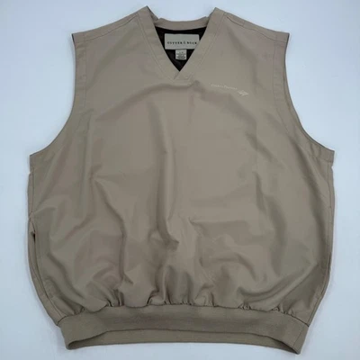 Cutter & Buck Men's Golf Windbreaker Vest Bank of America Logo Large Beige - Image 1 of 4
