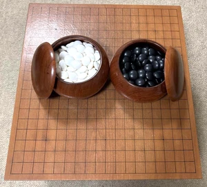 Go Board Goban & Go Stone Bowl Set IGO 180 White 181 Black Stones withBook Japan - Picture 1 of 13