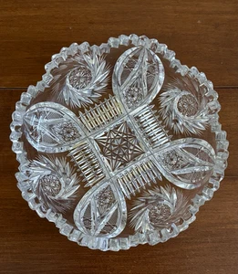 Amerikanisches Brillantschliff Glas signiert Fry TROJAN 6" Windel Bonbon/Bonboniere - Bild 1 von 20