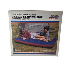 Intex Fabric Camping Mat 76" X 39" Canvas Feel Fabric Top Camping Pool or Indoor - Picture 1 of 7