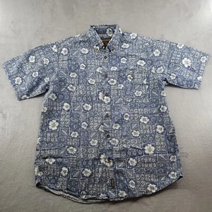 Woolrich Button Down Shirt Mens Extra Large Blue Hawaiian Aztec Button Up - Picture 1 of 8