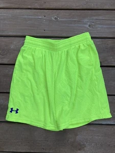 Under Armour Boys Athletic Mesh Shorts Sz XL Neon Yellow Pockets - Picture 1 of 4