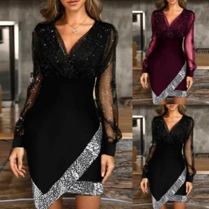 Europäischer und amerikanischer neuer Stil Damen Netz Garn Spleißen Charakter Kleid Frauen - Bild 1 von 12