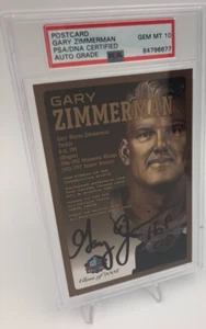 GARY ZIMMERMAN AUTO SP/150 HALL OF FAME Post Card BRONCOS HOF PSA GEM MINT 10 - Picture 1 of 11