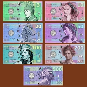  SET, Poneet Islands 3;10;20;50;100;200;500 Kasutu, 2015, POLYMER UNC - Picture 1 of 2