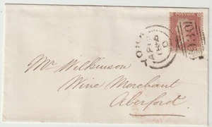 1856 YORK SIDEWAYS DUPLEX RED MILFORD JUNCTION APR 15 RAILWAY POSTMARK ABERFORD - Picture 1 of 2