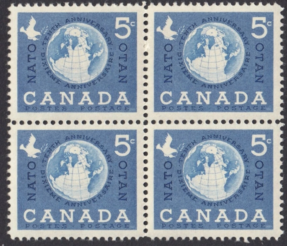 GLOBE, NATO = Canada 1959 #384 MNH Block of 4 - Image 1 of 1