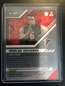 2020 XR Football MARLON DAVIDSON RC ROOKIE SSP 1/1 FALCONS PLATE  🔥 - Picture 1 of 1