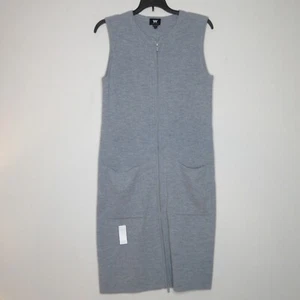 W BY Worth Women's Sleeveless Two Way Zip Ribbed Midi Wool Sweater Dress P B9 - Picture 1 of 21