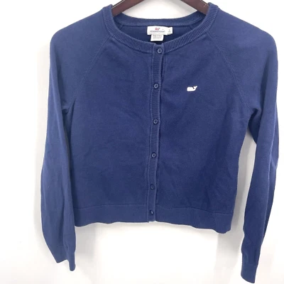 Suéter Vineyard Vines Niñas Grande 14 Botones Logo Preppy Azul Bordado Foto 1 de 4