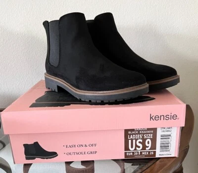 Женские замшевые сапоги Kensie Sandor - РАЗМЕР 9 - ЧЕРНЫЕ бывшие в употреблении - Изображение 1 из 3