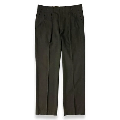 LL Bean Pants Mens 36 x 33.5 Gray Wool Straight Trousers Slacks 90s made in USA - Image 1 of 4