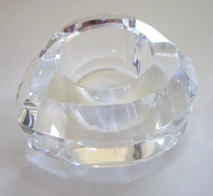 Oleg Cassini (Signed) Heart Shaped Cut Crystal Candleholder - Tea Light Votive - Picture 1 of 15