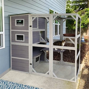 Cat House for Outdoor Cats 4 Tiers Catio Cat Enclosures Large Cat Cage for Outdo - Picture 1 of 12