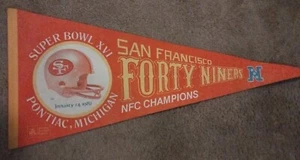 San Francisco Forty Niners 49ers 1982 NFC Champions XVI banderín 30 pulgadas - Imagen 1 de 4