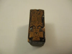Vintage Spanish American War Medal Letterpress Metal Printing Press Block Stamp - Picture 1 of 6