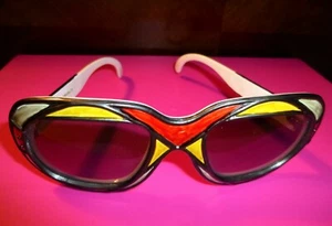 VTG BREVET FRANCE ~ N. 71. 12199 ~ OVERSIZE MULTI-COLOR PLASTIC FRAME SUNGLASSES - Picture 1 of 11
