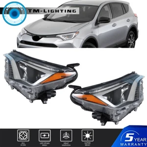Headlights Halogen Headlamps Left&Right Side For 2016 2017 2018 Toyota Rav4 Lamp - Picture 1 of 8