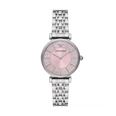 Emporio Armani AR11686 Gianni Pink Dial Staninless Steel 32mm Women's Watch - image 1 of 4