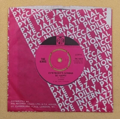 THE KINKS " EVERYBODY'S GOING TO BE HAPPY " SUPER RARE ORIGINAL UK 45 - Image 1 of 4