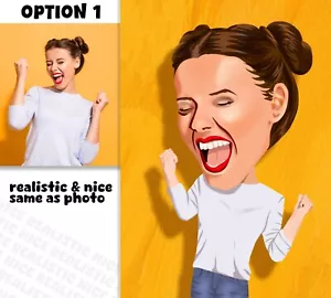 Personalisierte individuelle Karikatur Foto zum Cartoon Service digitale Lieferung - Bild 1 von 3