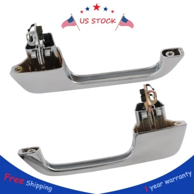 Outer Outside Exterior Door Handle Chrome Pair Set For GMC Chevy Pickup Truck Foto 1 de 4