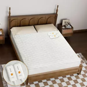 Heated Mattress Pad Queen Size Dual Control- Bed Warmer Electric Mattress Cover - Picture 1 of 5