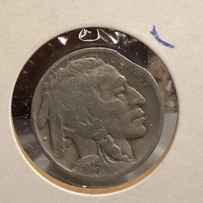 Clip de planchet recortado en níquel Buffalo 1925 error XF Foto 1 de 2