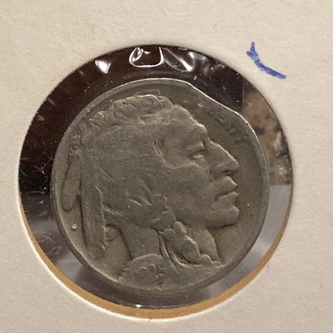 1925 Buffalo Nickel Clipped Planchet Clip Error XF Cover