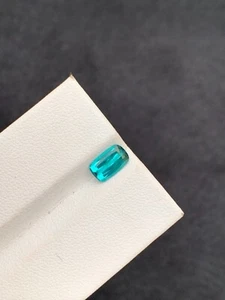Top Good Color Indicolite Tourmaline 8mm Cushion Cut 1.20ct From Afghanistan. - Picture 1 of 24