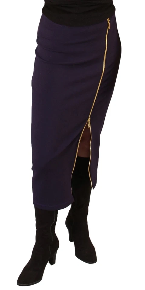 Falda lápiz Hale Bob elástica Ponte | Cremallera lateral negra púrpura XS NUEVA CON ETIQUETAS 2ACH4823 * Foto 1 de 4