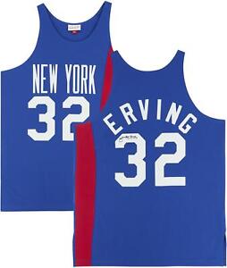Julius Erving New Jersey Nets Signed Mitchell & Ness Blue Authentic Jersey