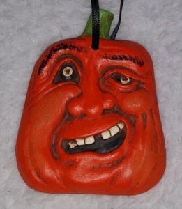 Halloween Jack O Lantern Ceramic Hanging Ornament Unique Pumpkin Decoration - Foto 1 di 5