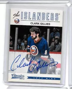 Autógrafo certificado Clark Gillies 2012-13 Panini Classics - Cortacésped - Imagen 1 de 1