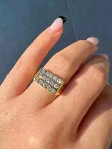 2.00Ct Round Cut Lab-Created Diamond Men's Wedding Ring 14k Yellow Gold Plated - Picture 1 of 5